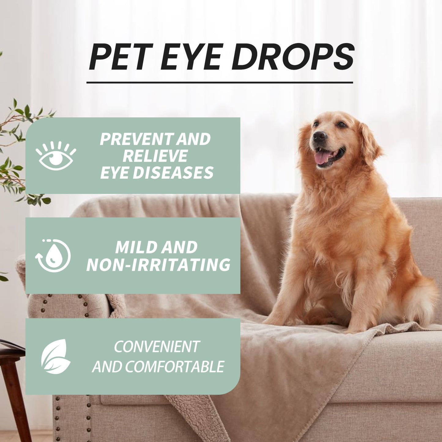 Yegbong Eye Drops For Cats And Dogs, Pet Eye Clean Eye Care Drops For Tear Stains And Dirt