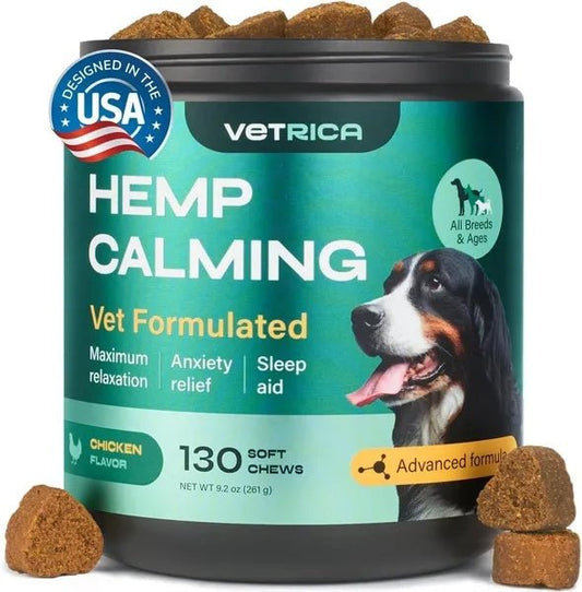 Calming Chews For Dogs Chicken Flavor All Canine Breeds Vet Visits Travel 130 Chews - Pet Zen Club