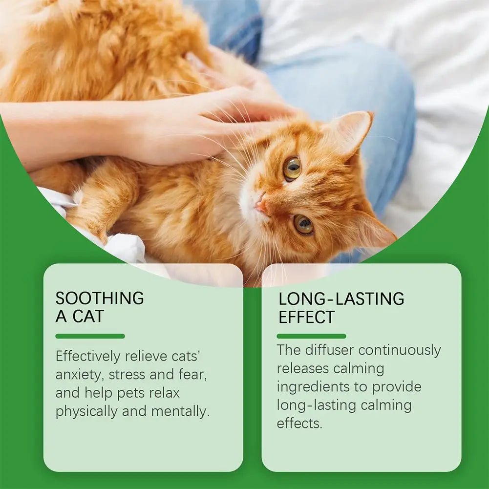 Gentle Cat Calming Diffuser with Heater Natural Extracts Reduce Anxiety Quiet Comfort Easy Use Home Pet Care Safe Design - Pet Zen Club