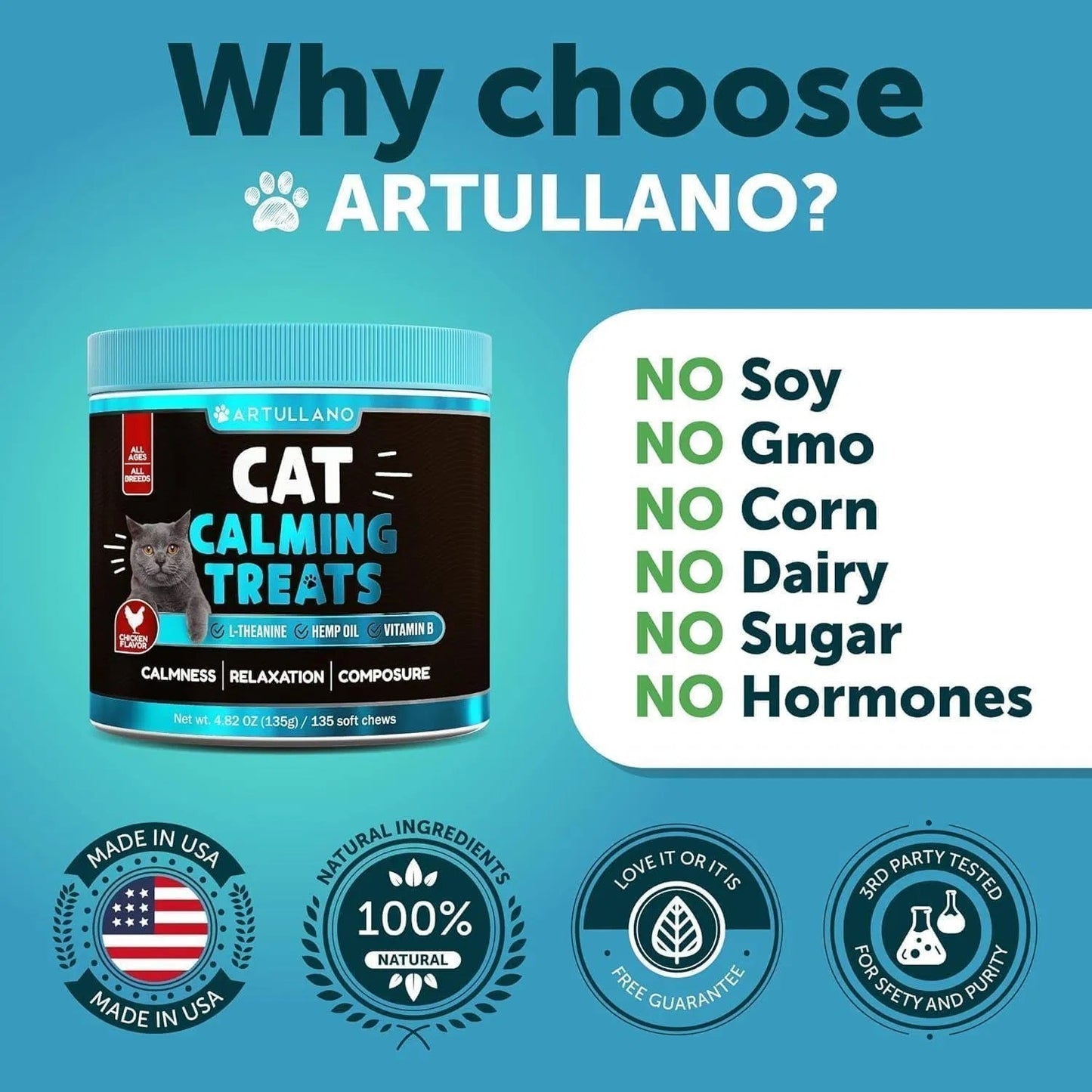 Hemp Cat Calming Treats For Stress & Anxiety Relief Cat Kittens Melatonin - Pet Zen Club