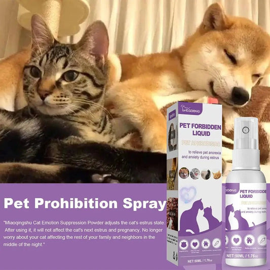 50ml Pet Calming Spray Prevent Howling Reduce Anxiety Soothe Mood Pet Dog Cat Estrus Calming Prohibition Spray Pet Supplies - Pet Zen Club