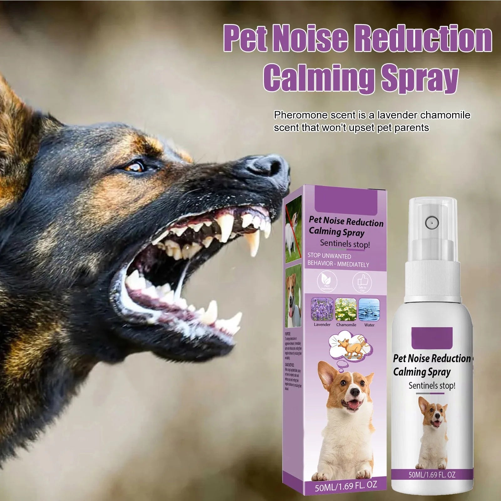 50ml Pet Relaxants Dog Noise Reduction Calming Spray For Barking Restless End The Dog'S Negative Behavior Pet Health Supplies - Pet Zen Club