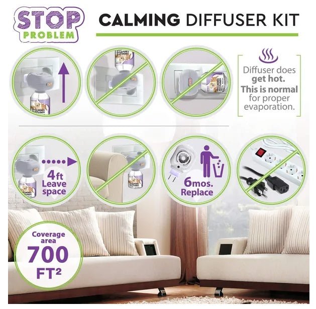 Cat Calming Diffuser & Pet Anti Anxiety Products Feline Calm Pheromones Plug In - Pet Zen Club