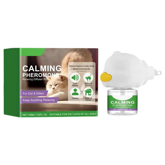 Gentle Cat Calming Diffuser with Heater Natural Extracts Reduce Anxiety Quiet Comfort Easy Use Home Pet Care Safe Design - Pet Zen Club