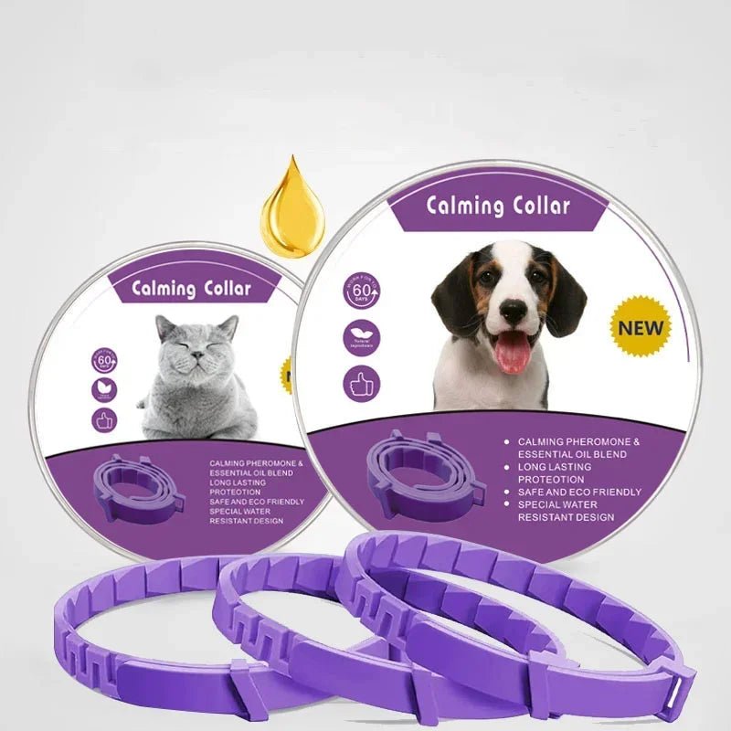 Pet Calming Collar for Cat & Dog - Adjustable Anxiety Pheromone Reducing Pet Collar Lasting Calm Relax Soothing Collars - Pet Zen Club