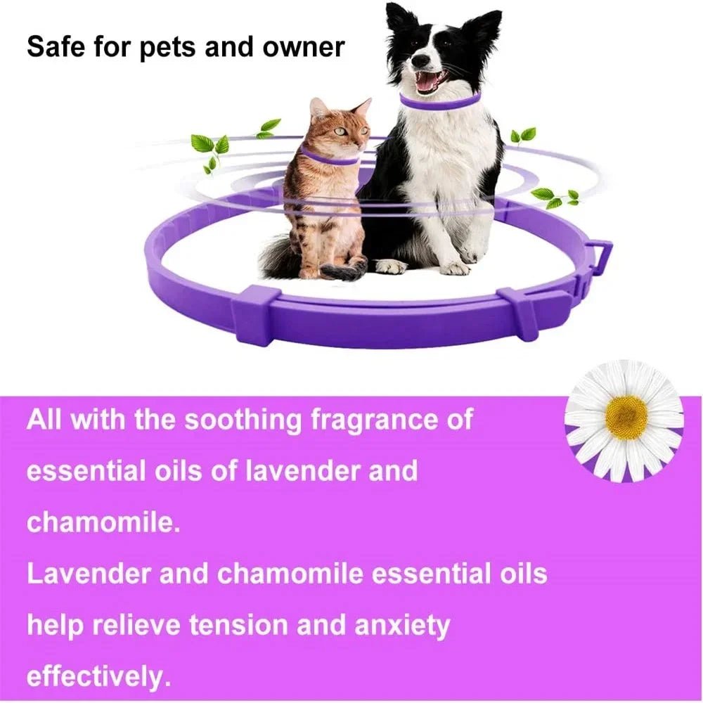 Pet Calming Collar for Cat & Dog - Adjustable Anxiety Pheromone Reducing Pet Collar Lasting Calm Relax Soothing Collars - Pet Zen Club