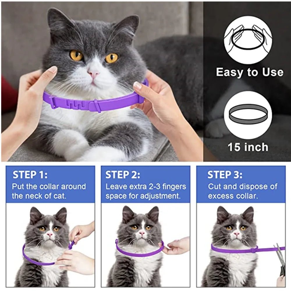 Pet Calming Collar For Cats Dogs Adjustable Anxiety Pheromone Reducing Pet Collar Lasting Natural Calm Relax Soothing Collars - Pet Zen Club