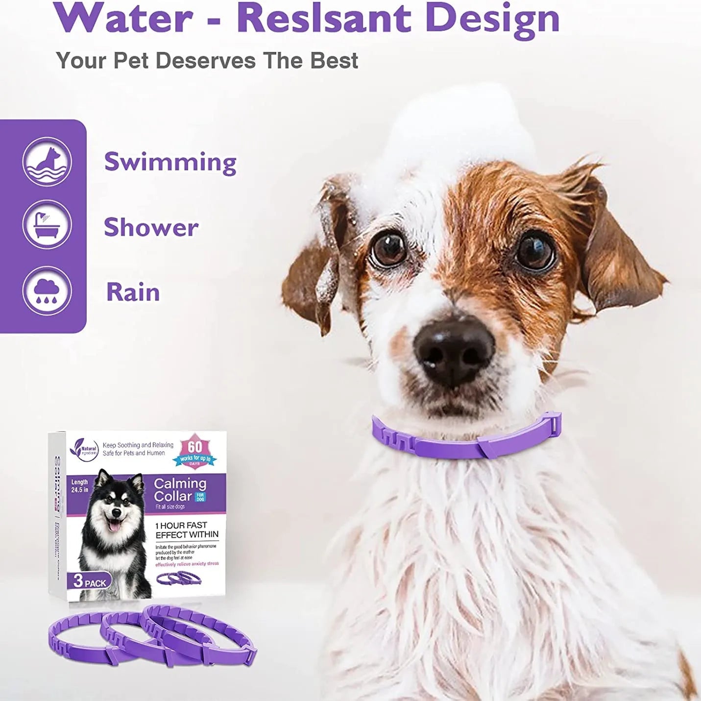 Pet Calming Collar For Cats Dogs Adjustable Anxiety Pheromone Reducing Pet Collar Lasting Natural Calm Relax Soothing Collars - Pet Zen Club