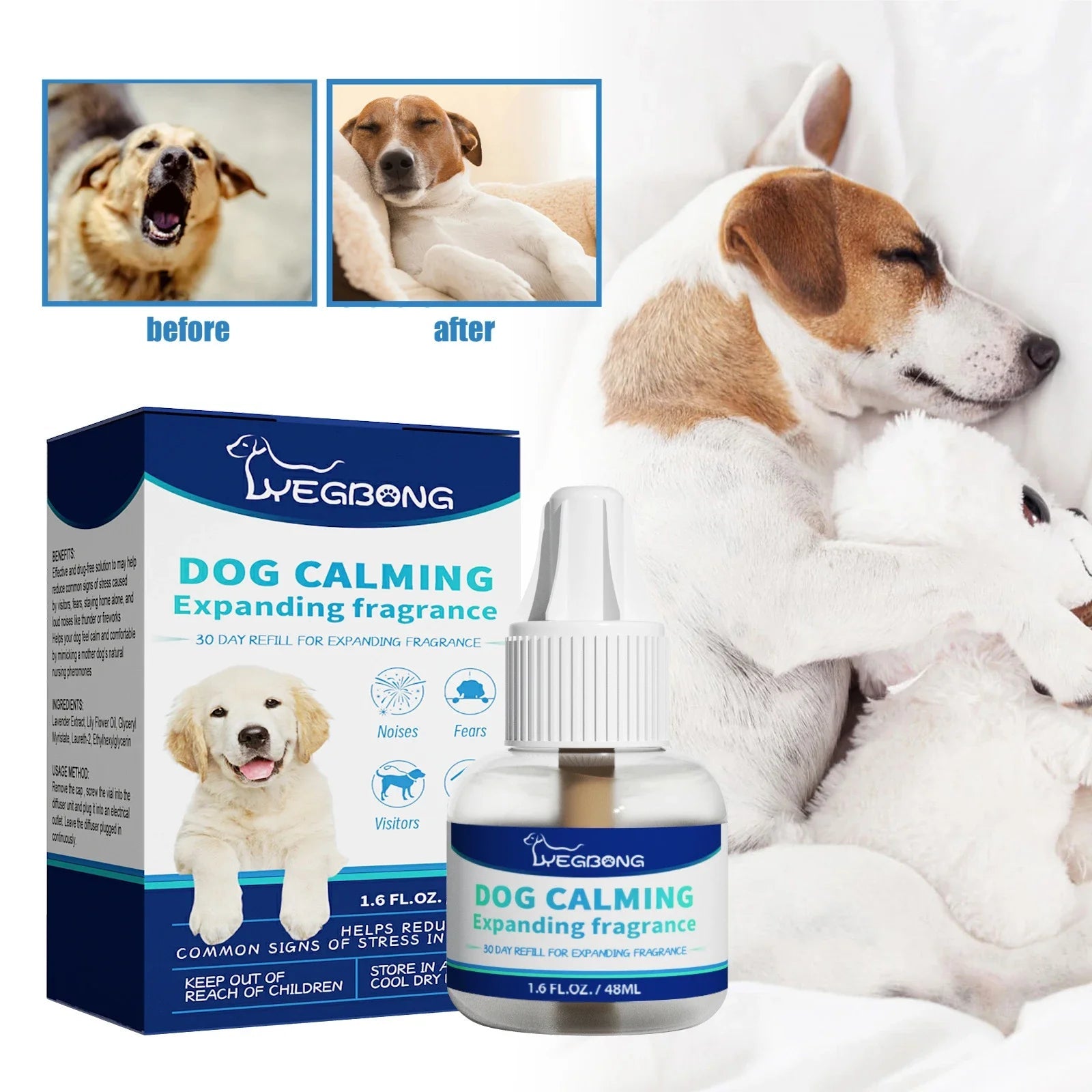 Pet Calming Liquid Dog Emotions Relief Noise Reduction Train Anti Anxiety Fighting Calming Diffuser Manage Cat Calm down Fluid - Pet Zen Club