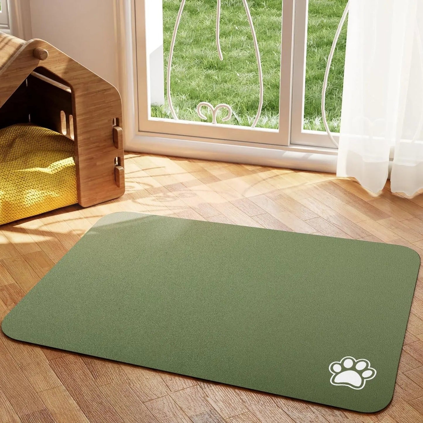Pet Feeding Mat Absorbent Dog Cat Mat for Food and Water Easy to Clean Pet Placemats Quick Dry Dog Mat for Messy Drinkers - Pet Zen Club