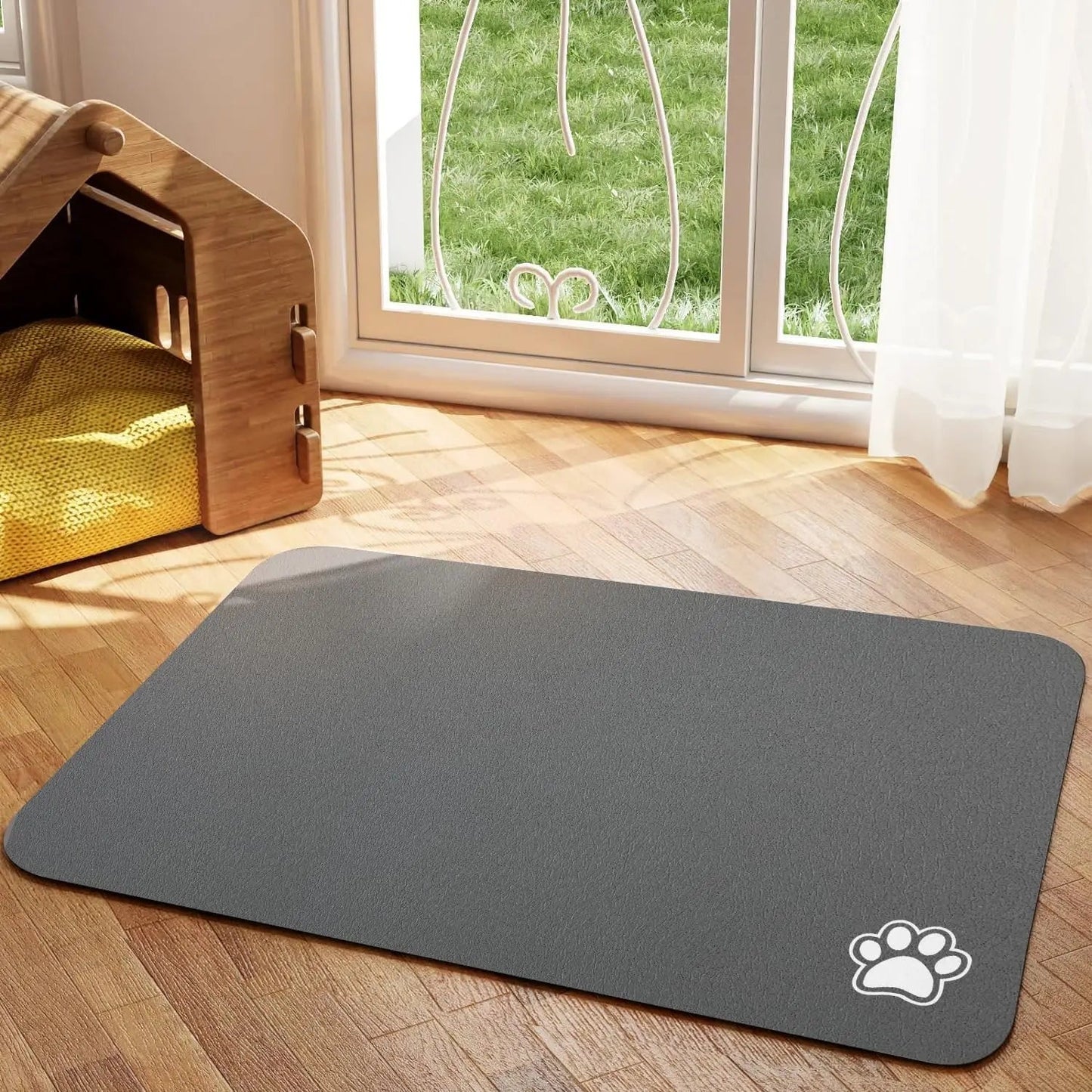 Pet Feeding Mat Absorbent Dog Cat Mat for Food and Water Easy to Clean Pet Placemats Quick Dry Dog Mat for Messy Drinkers - Pet Zen Club