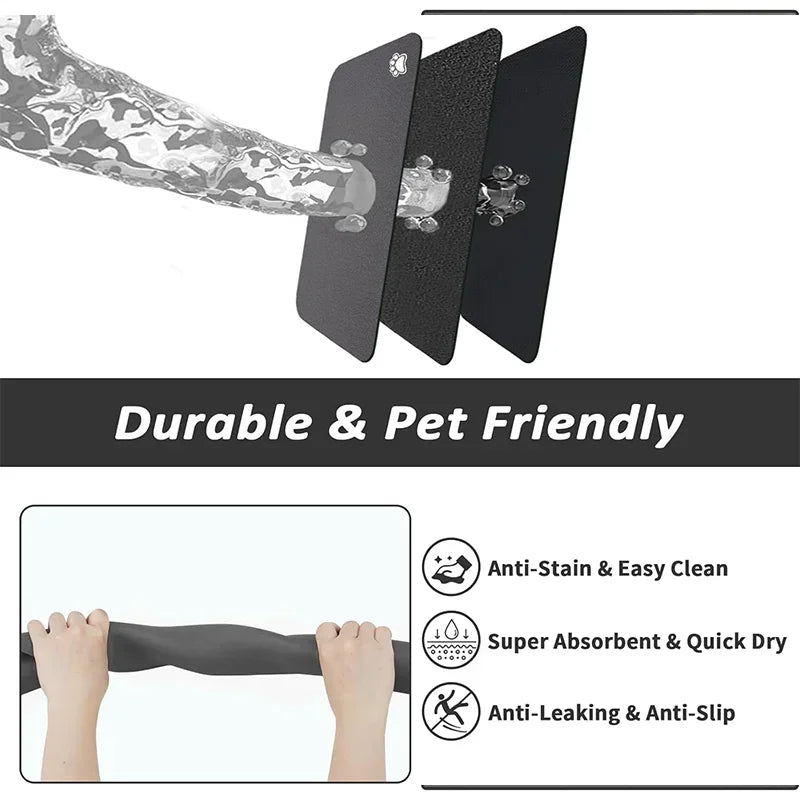 Pet Feeding Mat Absorbent Dog Cat Mat for Food and Water Easy to Clean Pet Placemats Quick Dry Dog Mat for Messy Drinkers - Pet Zen Club