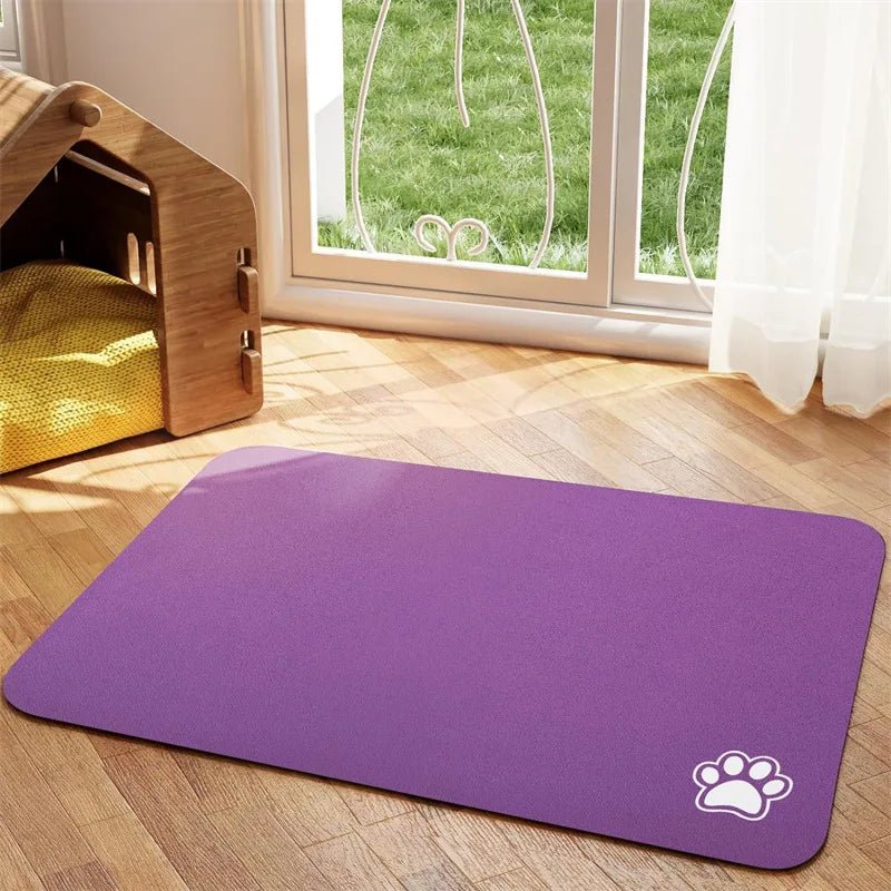 Pet Feeding Mat Absorbent Dog Cat Mat for Food and Water Easy to Clean Pet Placemats Quick Dry Dog Mat for Messy Drinkers - Pet Zen Club