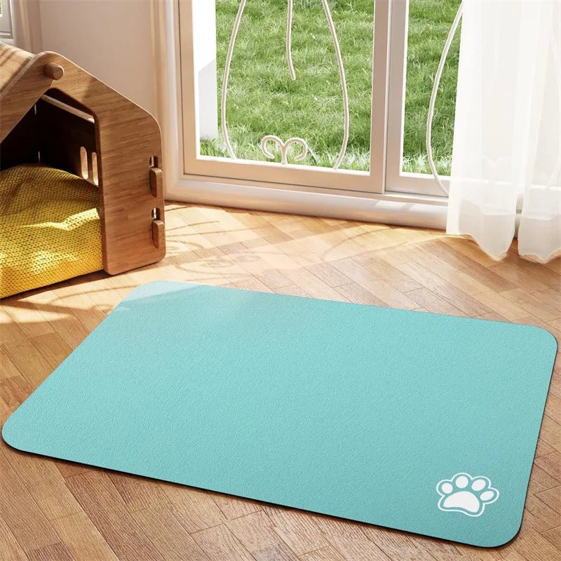Pet Feeding Mat Absorbent Dog Cat Mat for Food and Water Easy to Clean Pet Placemats Quick Dry Dog Mat for Messy Drinkers - Pet Zen Club