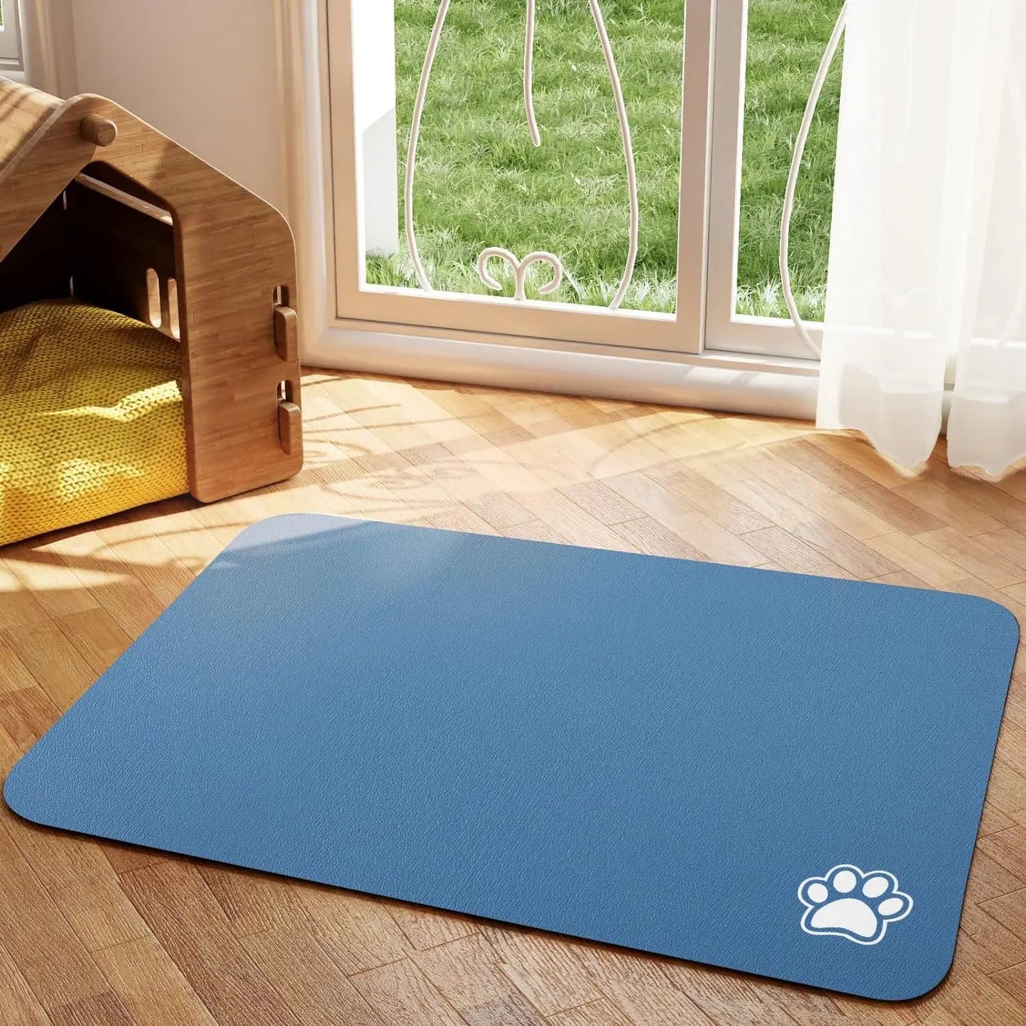 Pet Feeding Mat Absorbent Dog Cat Mat for Food and Water Easy to Clean Pet Placemats Quick Dry Dog Mat for Messy Drinkers - Pet Zen Club