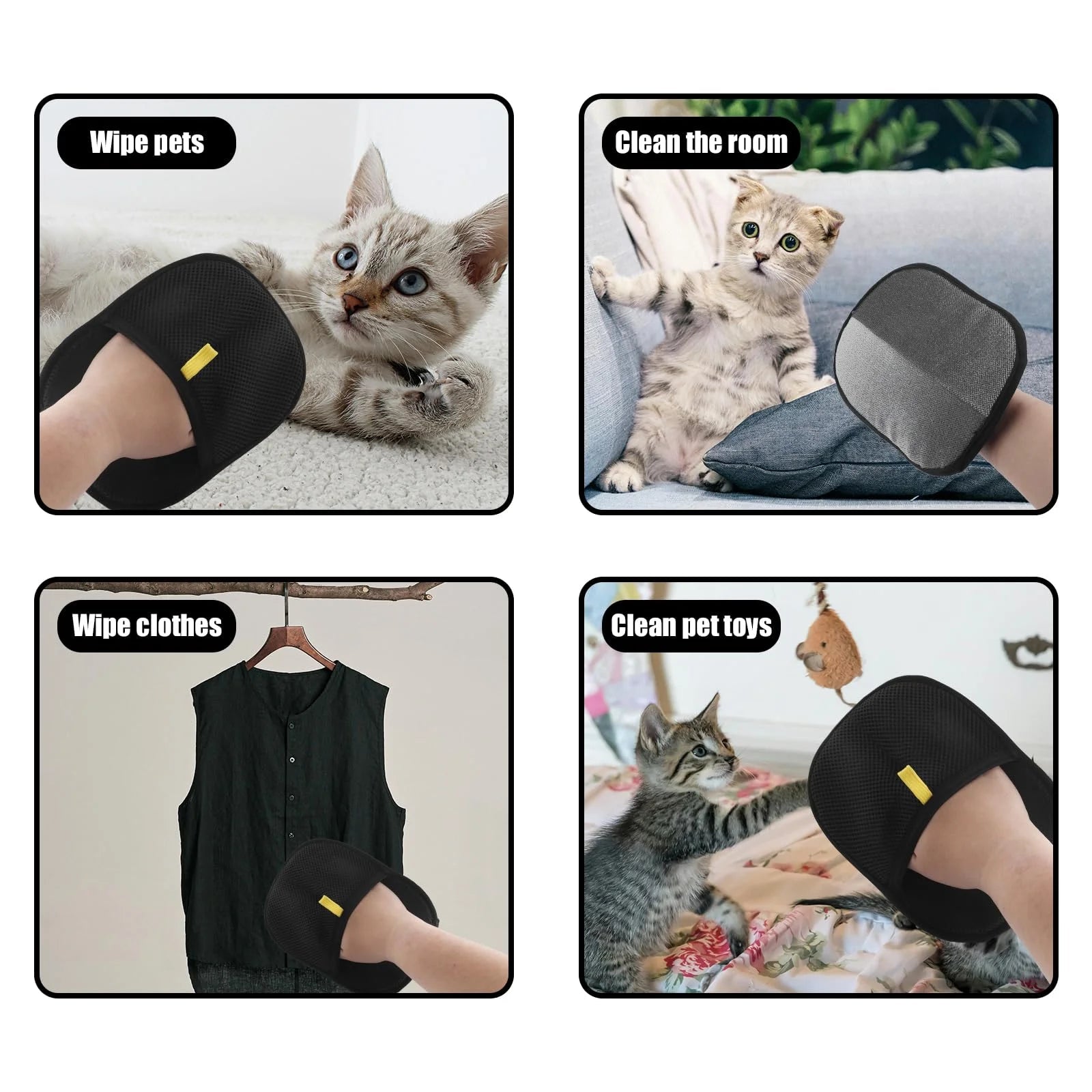 Pet Hair Removal Tool Reusable Static Removal Gloves, Double - Sided Grooming Gloves for Pets, Removes Pet Fur Hair for Carpets - Pet Zen Club