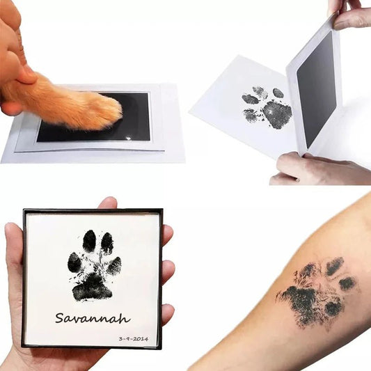 Pet Handprint Footprint Kit No Touch Cat Dog Paw Print Newborn Birth Souvenir Ink Pad New Born Gift - Pet Zen Club